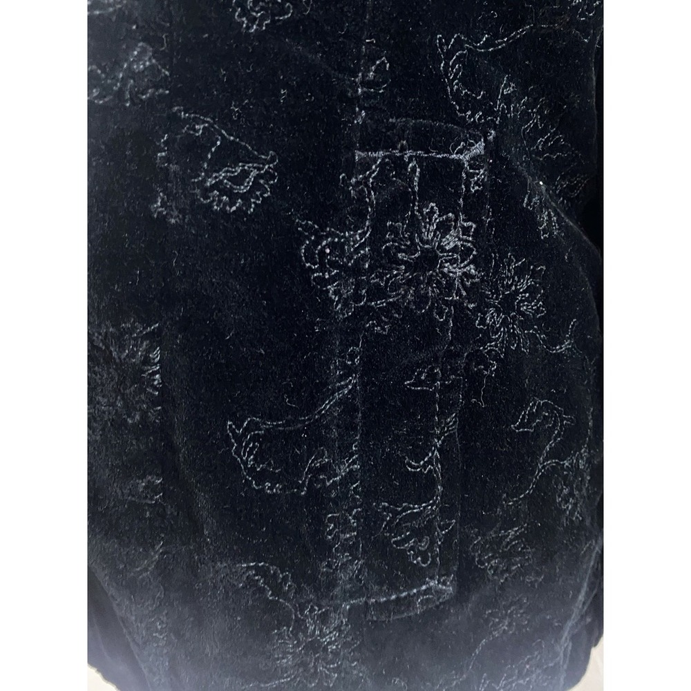 Eddie Bauer Black Velvet Embroidered Blazer Women's Size 6 - Picture 10 of 11